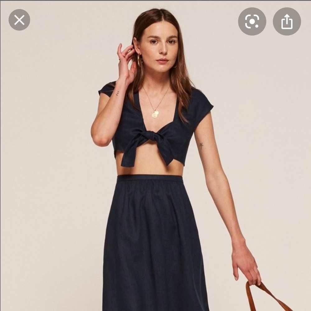 Reformation Torta Linen Two Piece Size 0